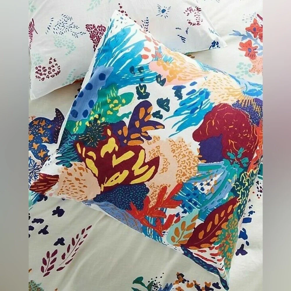 Anthropologie Delrey Collection floral print Euro shams SET OF TWO